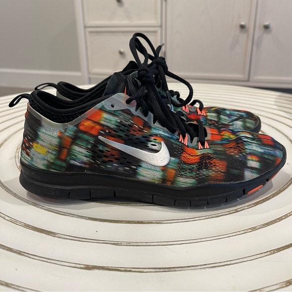 Nike Kids Colorful Sneakers with Black and Silver Accents - Picture 1 of 5